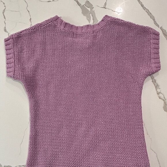 Shrinking Violet | Girls Cable Knit Purple Silver Glitter Sweater Dress - Picture 9 of 15